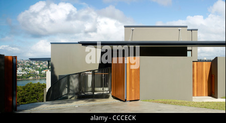 Haus in Manley, Sydney, Australien, Assemblage - Peter Chivers Architekt, Laufwerk Weg Eingang Stockfoto