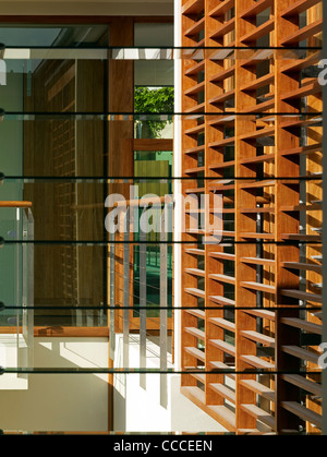 Haus in Manley, Sydney, Australien, durch Assemblage - Peter Chivers Architekt, Detail, Windows und Sun screen Stockfoto