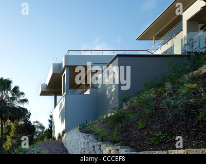 Haus im Manley Sydney Australia von Assemblage Peter Chivers Architekt äußere Treppe Swimming Pool-Landschaft und portrait Stockfoto