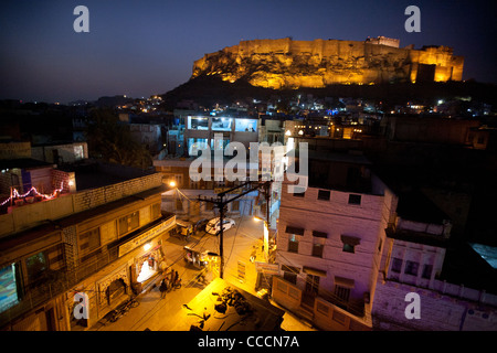 Mehrangarh Fort in Jodhpur in Rajasthan, Indien. Stockfoto