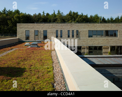 Stanbrook Abtei Feilden Clegg Bradley Studios, Sedum Dach Stockfoto