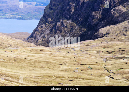 Pass des Viehs, dritte höchste in Schottland, Paul Street & Reiselandschaft fotografieren, Applecross, Wester Ross, Highlands, Schottland Stockfoto