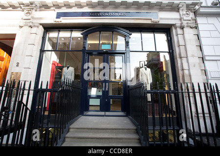 Gieves und Hawkes auf Savile Row, London, England, Vereinigtes Königreich Stockfoto