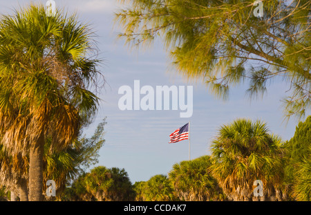 Amerikanische Flagge im Wind wehende Stockfoto