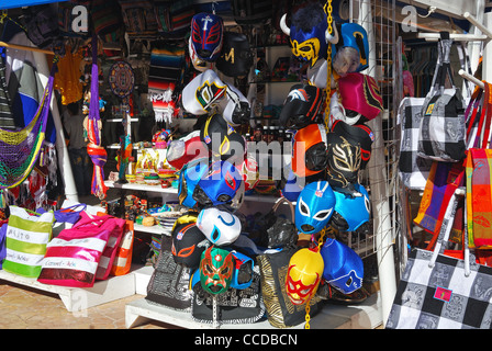 Touristische Souvenirs zum Verkauf, Cozumel, Südost-Region, Halbinsel Yucatan, Mexiko, Karibik. Stockfoto