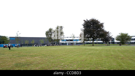 Brislington Enterprise College Flacq Architekten Bristol 2008 anzeigen weit Panoramafoto zeigt Gebäude Außenanlagen Stockfoto