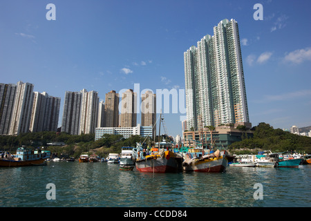 Sham wan Türme ap Lei Chau in Aberdeen harbour Hongkong Sonderverwaltungsregion Hongkong China Asien Stockfoto