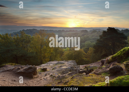 Blick Richtung Nordosten über Cheshire von Alderley Edge zu fotografieren Stockfoto