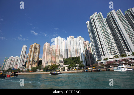 Ansicht von Aberdeen Harbour Skyline Hongkong Sonderverwaltungsregion Hongkong China Asien Stockfoto