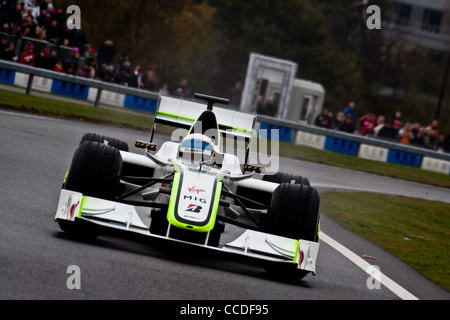 Brawn GP in Powered by Mercedes Benz Mercedes Benz Welt, angetrieben von Anthony Davies Stockfoto