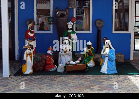 Weihnachtskrippe, Philipsburg, St. Maarten (Sint Maarten), Niederländische Antillen, Karibik, West Indies. Stockfoto