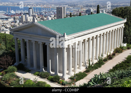 Die Bahai-Gärten, aka die hängenden Gärten, in der deutschen Kolonie in Haifa, eine der meistbesuchten Touristenattraktionen in Israel Stockfoto