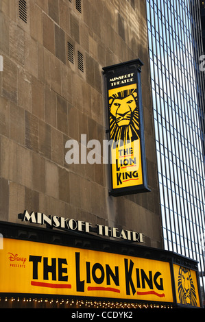 Der König der Löwen Show im Minskoff Theater, Broadway, New York, USA Stockfoto