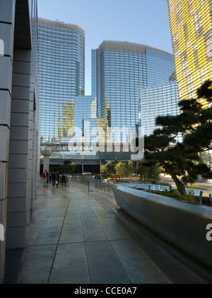 Das Aria Hotel &amp; Casino Resort ist ein atemberaubendes Stück Architektur in Glas zurückgesetzt vom Las Vegas Boulevard im Stadtzentrum Stockfoto