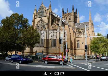 St. Mary's Cathedral in der St. Mary's Cathedral Road in Sydney, New South Wales, Australien Stockfoto