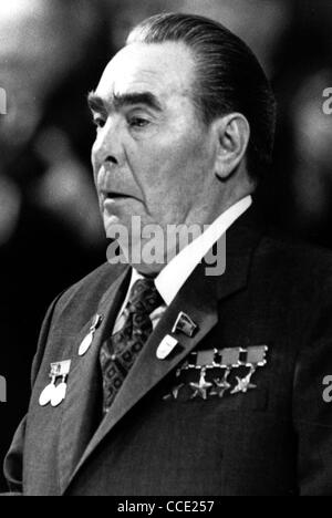 Porträt des sowjetischen Staat und Partei Führer Leonid Brezhnev von 1977. Stockfoto