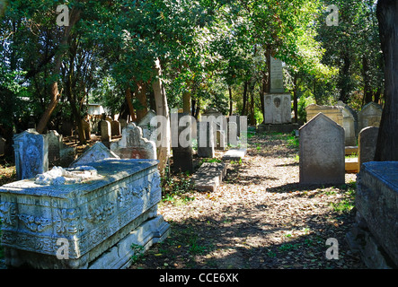 Italien: der jüdische Friedhof des Lido von Venedig, eine der ältesten jüdischen Friedhöfe in Europa. Stockfoto