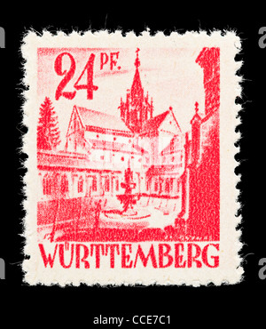 Briefmarke: Deutschland, Württemberg / französische Besatzungszone, 1947 / 48, 24 Pfennig, mint Zustand Stockfoto