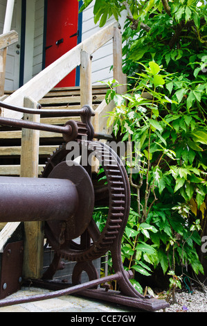 Rusty Lager Winde, Redcliffe Quay, St. John's, Antigua Stockfoto