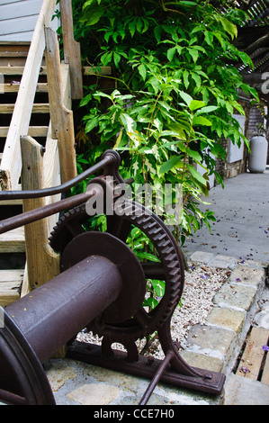 Rusty Lager Winde, Redcliffe Quay, St. John's, Antigua Stockfoto