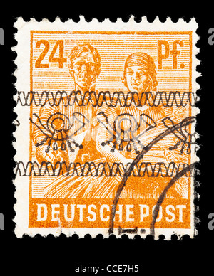 Briefmarke: Deutsche Post, 1948, Posthorn Band auf 12 ...