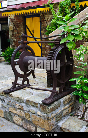 Rusty Lager Winde, Redcliffe Quay, St. John's, Antigua Stockfoto