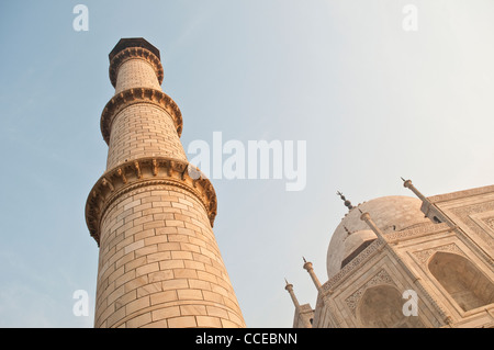 Minarett, Taj Mahal, Agra, Indien Stockfoto