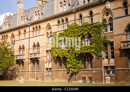 Wildem Wein wächst an der Fassade der Kirche Christ College in Oxford England Stockfoto