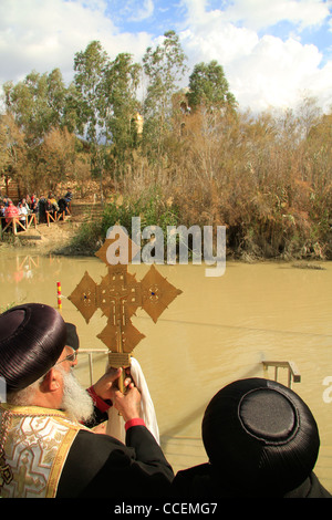 Fluss Jordan, äthiopisch-orthodoxe Kirche feiert das Fest der Theophanie Stockfoto