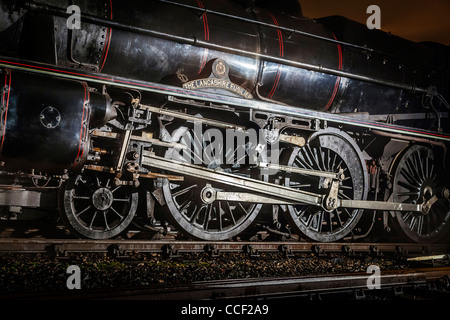 Die Lancashire Fusilier Stanier schwarz 5 Nr. 45407 Dampfmaschine Räder. Stockfoto