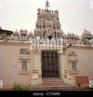 Sri Mariamman Hindu Tempel in der Queen Street in Little India in George Town in Insel Penang in Malaysia in Fernost Südostasien. Architektur Gebäude Stockfoto
