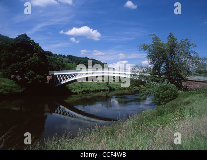 Bigsweir Brücke über den Fluss Wye (Buchwert A466 Straße) an sonnigen Sommertag Wye Valley AONB Monmouthshire South East Wales UK Stockfoto