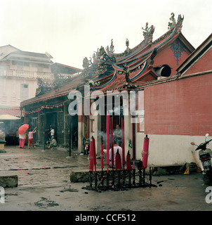 Kuan Yin Teng Tempel, Tempel der Göttin der Barmherzigkeit in George Town in Insel Penang in Malaysia in Fernost Südostasien. Stockfoto