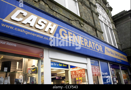 Ein Cash Generator-Geschäft in Redruth, Cornwall, UK Stockfoto