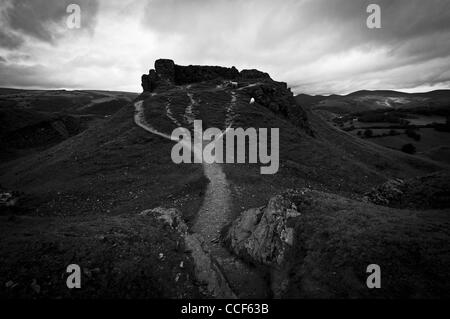 Castell Dinas Bran - Schloss der Stadt Krähen - in der Nähe von Llangollen in Nordwales Stockfoto