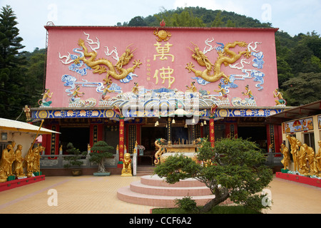 Äußere des Haupttempels an der zehntausend Buddhas Kloster Sha tin neue Gebiete Hongkong Sonderverwaltungsregion Hongkong China Asien Stockfoto