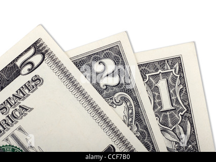 Hintergrund der kleine Dollarscheine Stockfoto