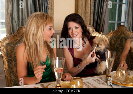 8. November 2010 - Beverly Hills, CA, USA - The Real Housewives Of Beverly Hills Besetzung genießen. Thanksgiving-Dinner bei Adrienne Maloofs nach Hause... ADRIENNE MALOOF, LISA VANDERPUMP & GIGGY (Kredit-Bild: © Lisa Rose/ZUMAPRESS.com) Stockfoto