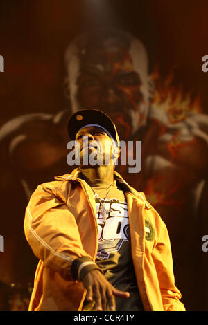 US-amerikanischer Rapper 50 Cent (Curtis James Jackson) die live in Moskau, Russland. Stockfoto