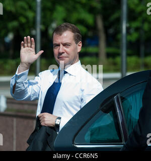 EU-Russland-Gipfel in Rostow am Don Stadt des südlichen Russland. Im Bild: Präsident von Russland Dmitry Medvedev kam für den Gipfel. Stockfoto