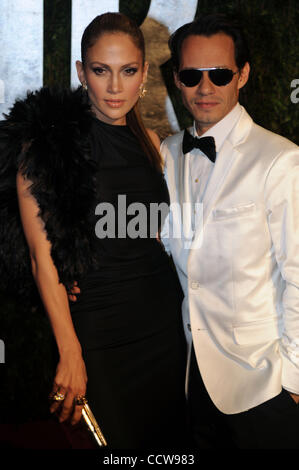 Jennifer Lopez und Marc Anthony kommen bei der Vanity Fair und nach dem Abendessen Feiern der 82. Academy Awards, Sonntag, 7. März 2010, im Sunset Tower Hotel in West Hollywood, Kalifornien. RICH SCHMITT/ZUMA PRESS Stockfoto