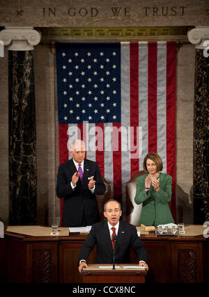 20. Mai 2010 Adressen - Washington, District Of Columbia, USA, - mexikanischen Präsidenten Felipe Calderon Gesetzgeber während ein gemeinsamen Sitzung des Kongresses in der Haus-Kammer am Donnerstag. (Kredit-Bild: © Pete Marovich/ZUMA Press) Stockfoto