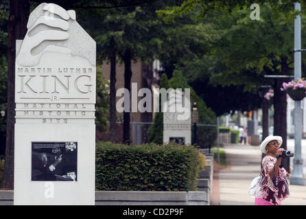 ATLANTA, GA - 31 Juli: Das Martin Luther King Jr. National Historic Site entlang der historischen Auburn Avenue in Atlanta, Georgia am Dienstag, 31. Juli 2007. Die Gegend gilt als die Geburtsstätte der Bürgerrechtsbewegung. (Foto von Erik S. weniger / für die New York Times) Stockfoto