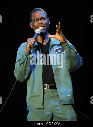 14. Juni 2008 führt - Manchester, Tennessee, USA - Komiker CHRIS ROCK live seine aktuelle Tournee 2008 stellt einen Anschlag an der Bonnaroo Music and Arts Festival. Die viertägige mehrstufige camping Festival zieht mehr als 90.000 Musikfans und findet auf einer 700 Hektar großen Farm in Tennessee. Stockfoto