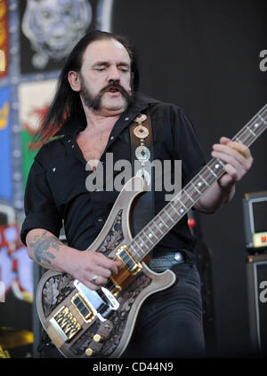 7. August 2008 - Bristow, Virginia, USA - Bass-Gitarrist LEMMY der Band, die Motörhead am zweiten Tag dort 2008 führt, macht Metal Masters Tour wie es halt in der Nissan-Pavillon befindet sich in Virginia.  Copyright 2008 Jason Moore. Obligatorische Credit: Jason Moore Stockfoto