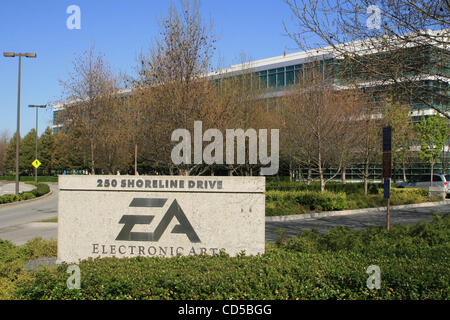 4. April 2008 - Redwood City, Kalifornien, USA - das Hauptquartier von Electronic Arts (EA), Redwood Shores Parkway in Redwood City, Kalifornien, im Herzen des Silicon Valley. EA versteht sich als weltweit führende unabhängige Entwickler und Publisher von interaktiver Unterhaltungs-Software für adva Stockfoto