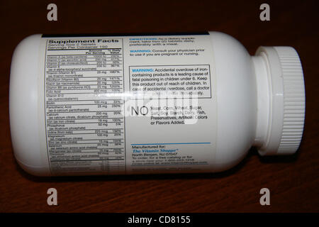 24. März 2008 - Bergen County, New Jersey, USA - Kläger Elena Klyachman Et al. behauptet, Vitamin Shoppe Inc., der Natur Wert Inc. und anderen Angeklagten beteiligt in der Herstellung, marketing, Werbung und Vertrieb der Marke Vitamin Shoppe unlauteren Geschäftspraktiken "speziell für Wo Stockfoto