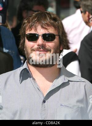 10. Oktober 2008 - Los Angeles, Kalifornien, USA - Schauspieler JACK BLACK im 2,371st Hollywood Walk Of Fame Stern für Schauspieler TIM ROBBINS (Kredit-Bild: © Paul Fenton/ZUMA Press) Stockfoto