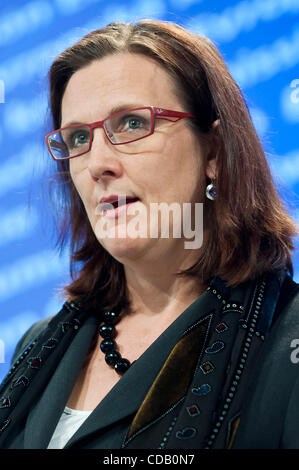 20. September 2010 - BXL, Brüssel, Belgien - Europäische Inneres Kommissar, Schwedisch, Cecilia Malmström während der Pressekonferenz auf der Verordnung über das Inverkehrbringen und die Verwendung von explosiven Vorstufen in Brüssel am 2010-09-20 von Wiktor Dabkowski (Credit-Bild: © Wiktor Dabkowski/ZUMApress. Stockfoto