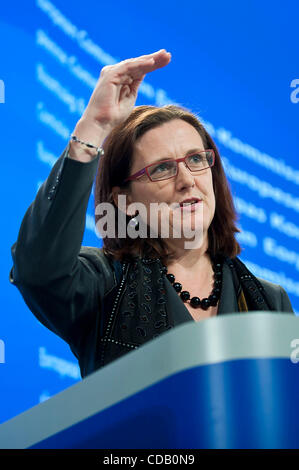 20. September 2010 - BXL, Brüssel, Belgien - Europäische Inneres Kommissar, Schwedisch, Cecilia Malmström während der Pressekonferenz auf der Verordnung über das Inverkehrbringen und die Verwendung von explosiven Vorstufen in Brüssel am 2010-09-20 von Wiktor Dabkowski (Credit-Bild: © Wiktor Dabkowski/ZUMApress. Stockfoto